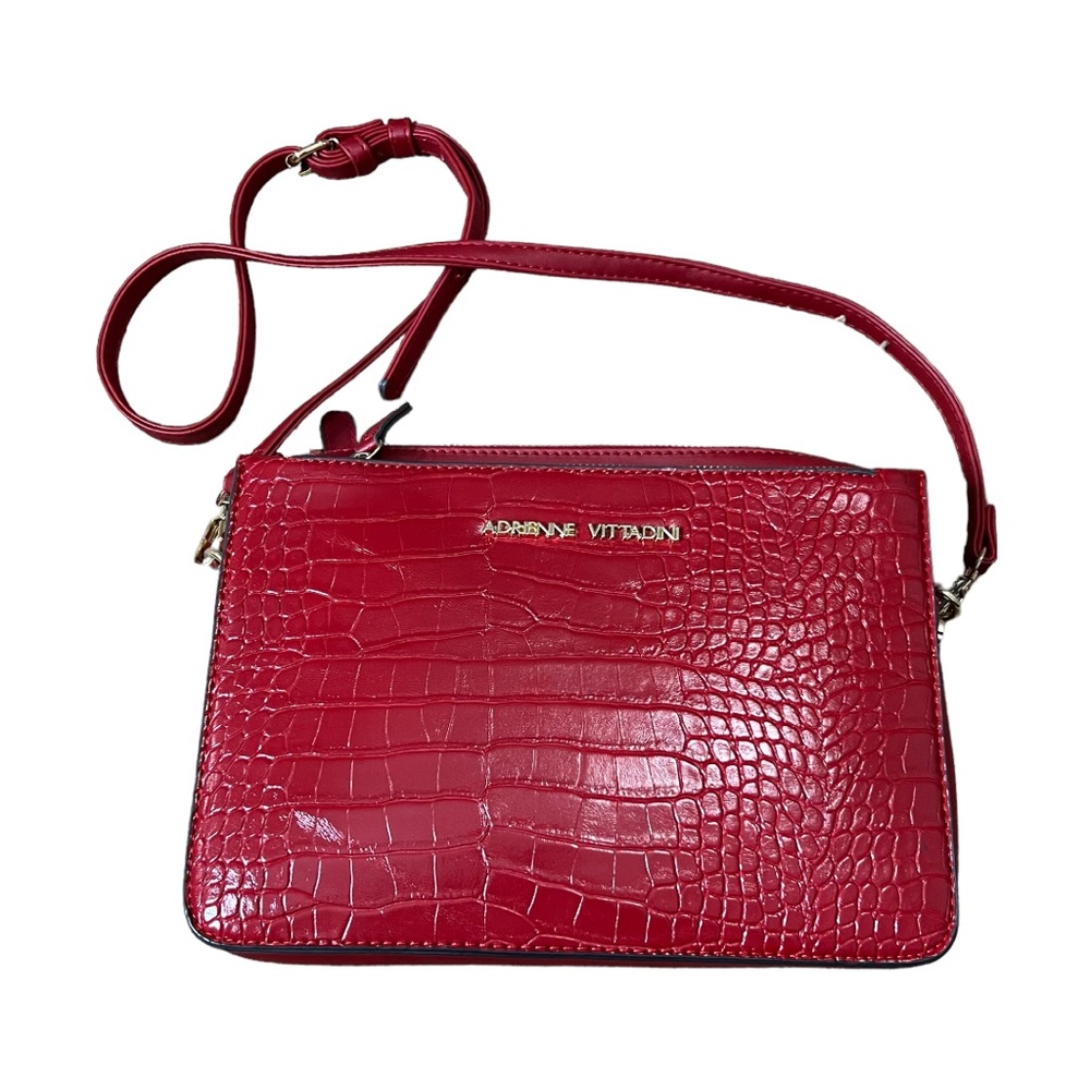 Adrianne Vittadini red textured crossbody purse